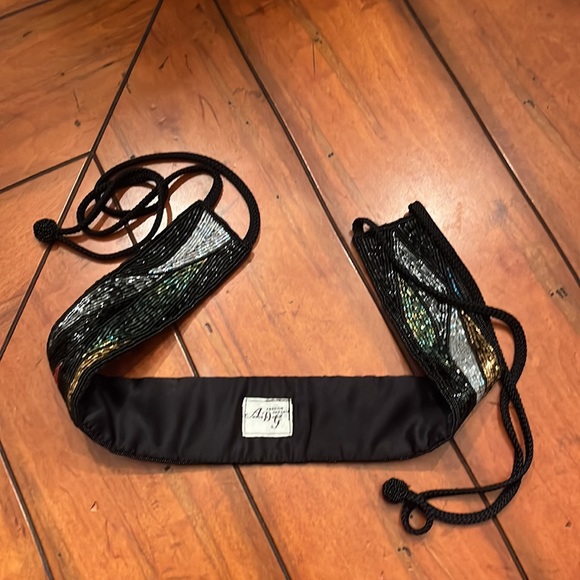 Vintage 80s ADG Fashion Imports Multi-colored Beaded Corded Belt 50" - Picture 7 of 8